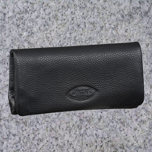 Comoy&#39;s Tobacco Rollup Pouch - Leather (Black &amp; Gray)