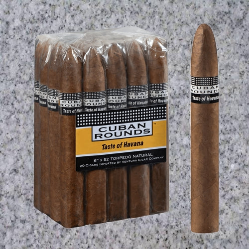 CUBAN ROUNDS TORPEDO NATURAL (6&quot; x 52)