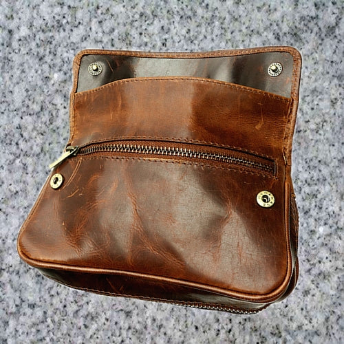 Chacom: CLASSIC 2 PIPE LEATHER CASE w/ POUCH